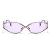 Flammo | Pale Lavender Rectangle Sunglasses | Silver Frame - MG8562