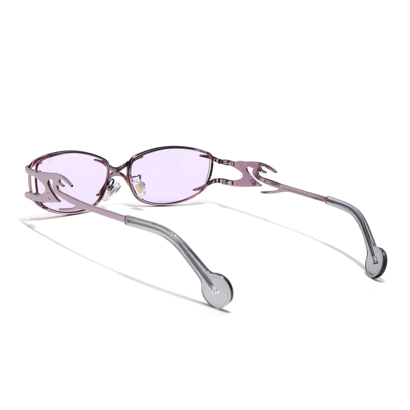 Flammo | Pale Lavender Rectangle Sunglasses | Silver Frame - MG8562