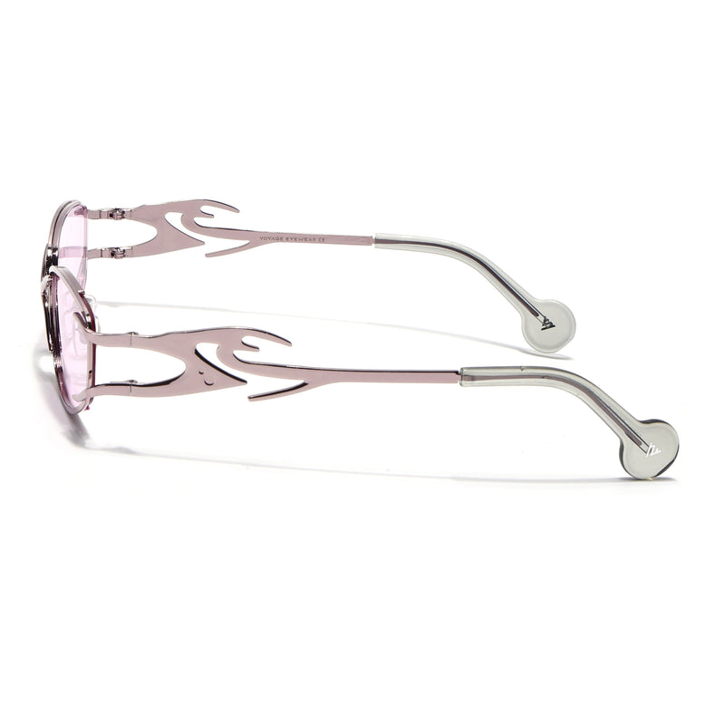 Flammo | Pale Lavender Rectangle Sunglasses | Silver Frame - MG8562