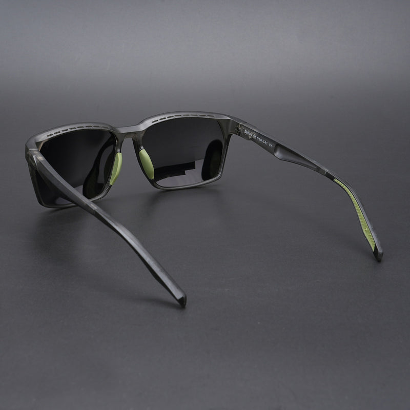 Wayfarer Polarized Sunglasses (Black Lens | Grey & Green Frame - PMG5286)