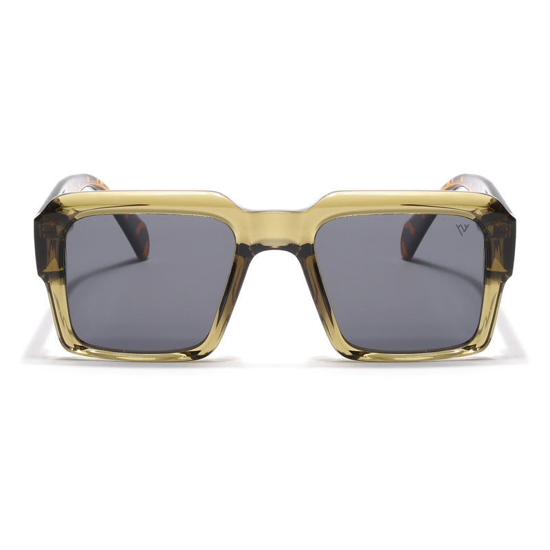 Flux | Demi Transparent Green Polarized Wayfarer Sunglasses - PMG4754