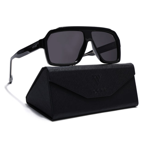 Shine Black Polarized Wrap Around Sunglasses - PMG4743