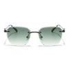 Tiger | Rimless Sunglasses ( Green & Clear Lens) | MG6611