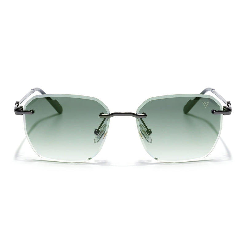 Tiger | Rimless Sunglasses ( Green & Clear Lens) | MG6611