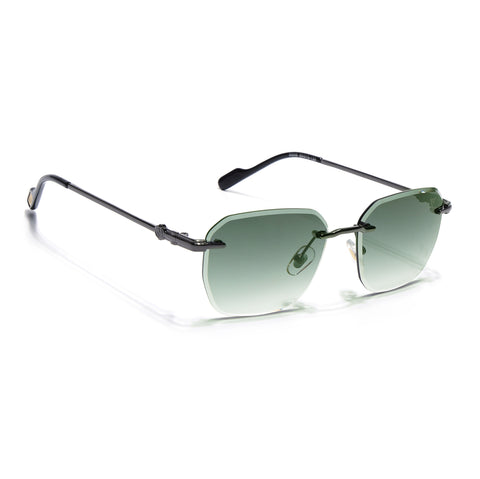 Tiger | Rimless Sunglasses ( Green & Clear Lens) | MG6611