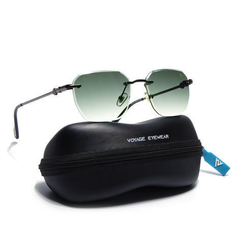 Tiger | Rimless Sunglasses ( Green & Clear Lens) | MG6611