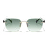Tiger | Rimless Sunglasses (Green & Clear Lens) |  MG6612