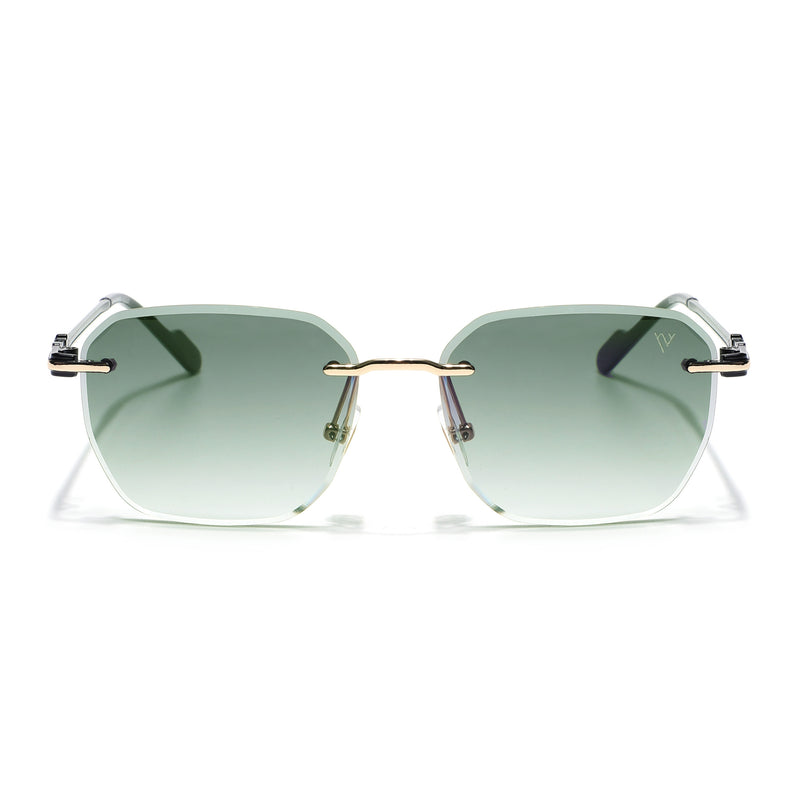 Tiger | Rimless Sunglasses (Green & Clear Lens) |  MG6612