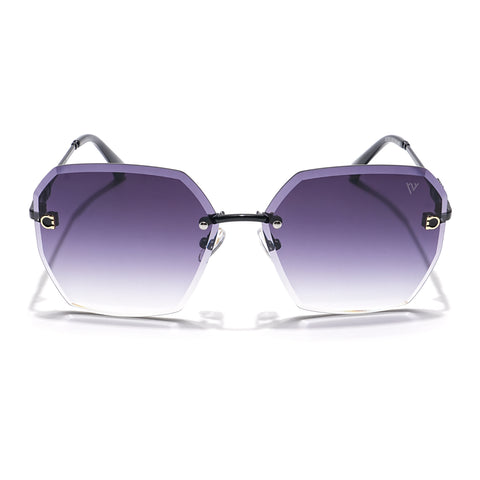 Oversize Sunglasses (Grey & Clear Lens | Rimless Frame - MG6021)