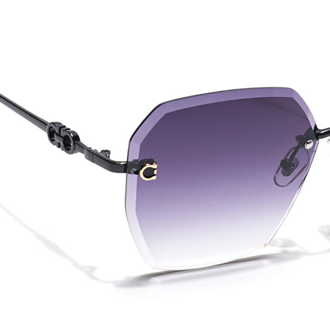 Oversize Sunglasses (Grey & Clear Lens | Rimless Frame - MG6021)