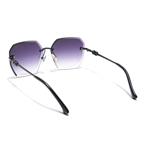 Oversize Sunglasses (Grey & Clear Lens | Rimless Frame - MG6021)