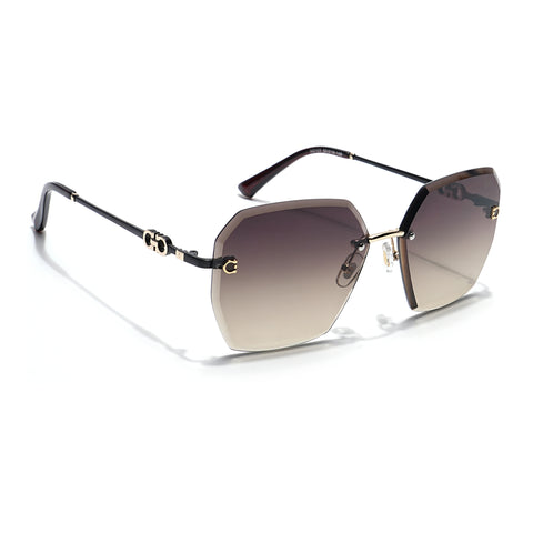 Oversize Sunglasses (Olive Lens | Rimless Frame - MG6023)