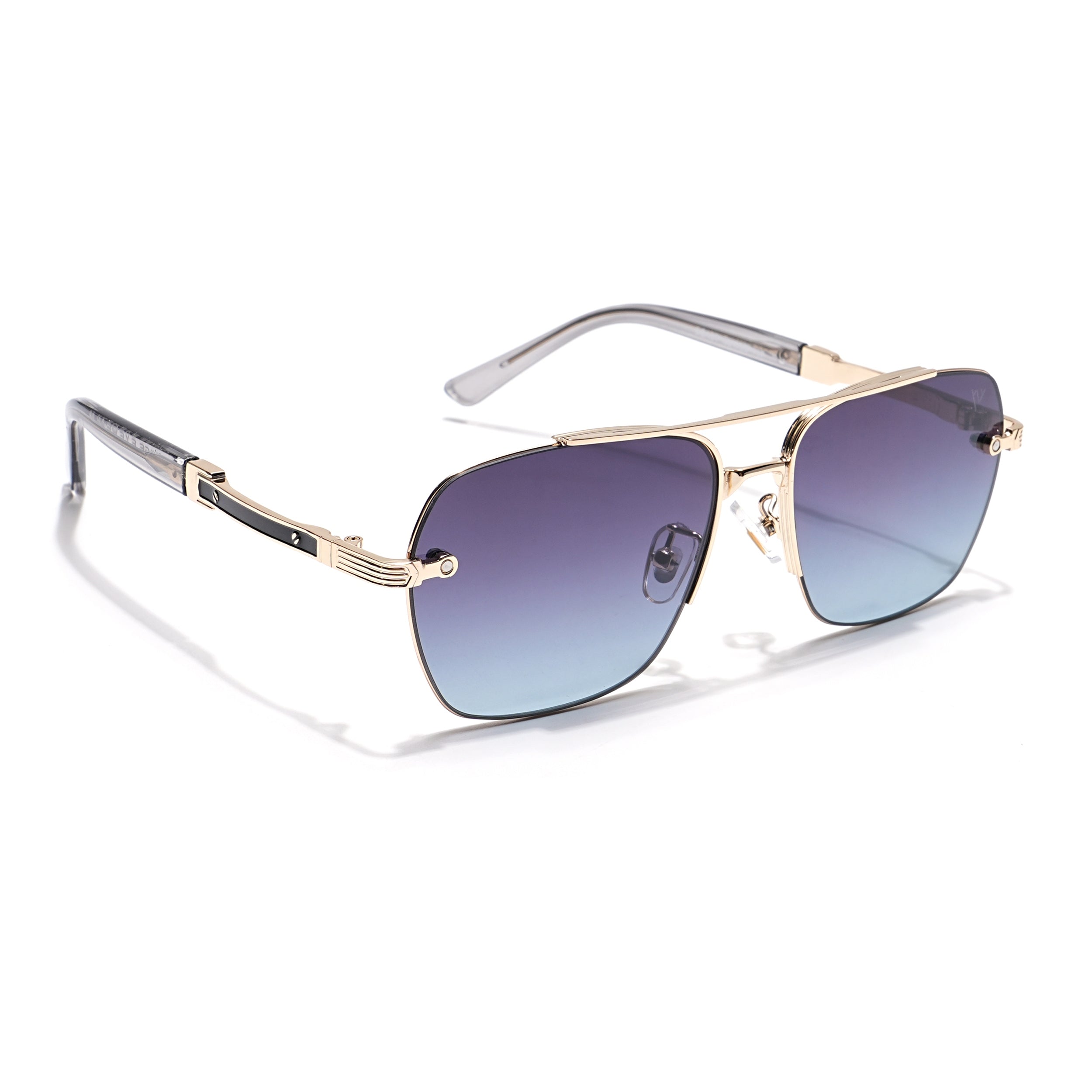 Wayfarer Sunglasses (Grey & Blue Lens | Golden Frame - MG6027)