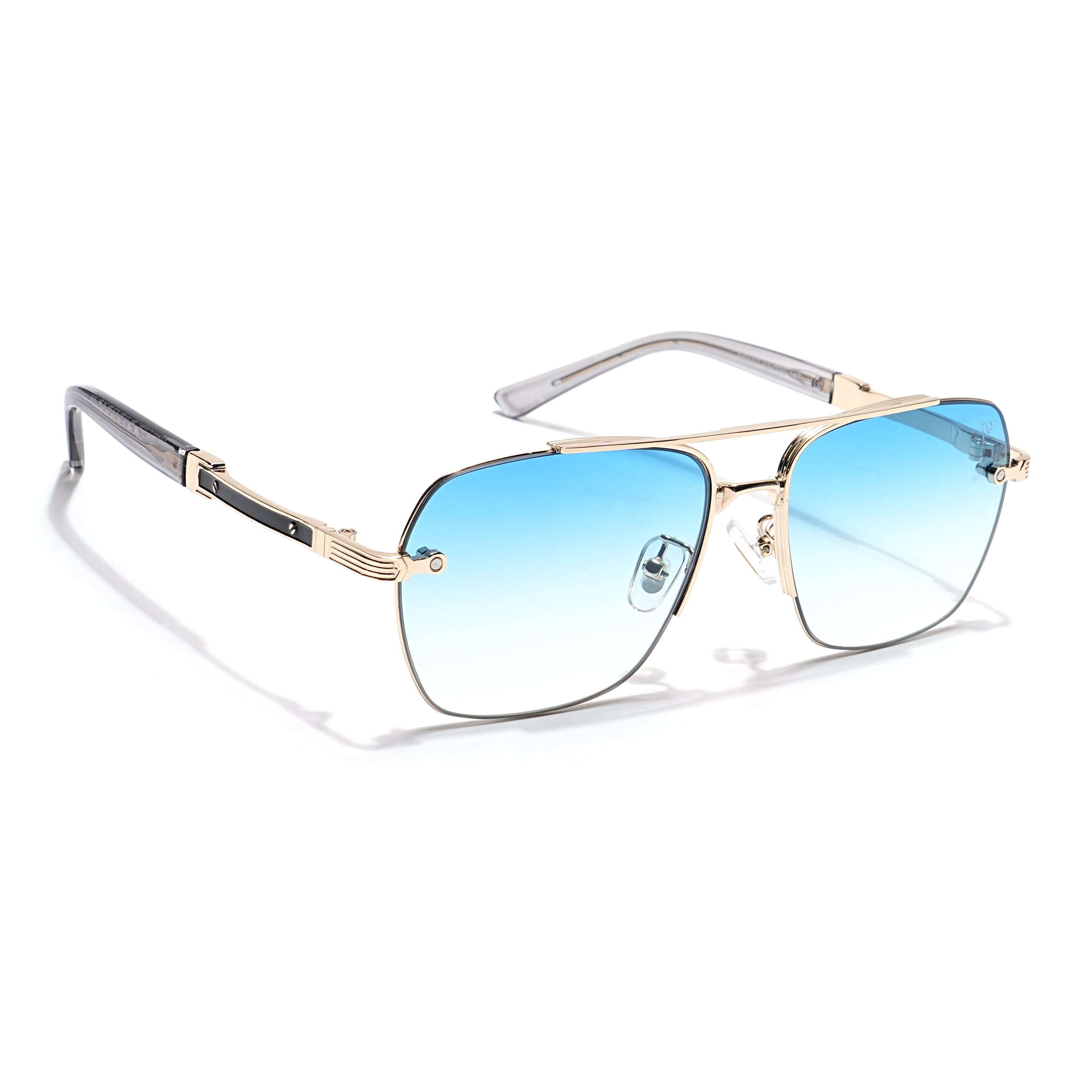 Wayfarer Sunglasses (Blue & Clear Lens | Golden Frame - MG6028)