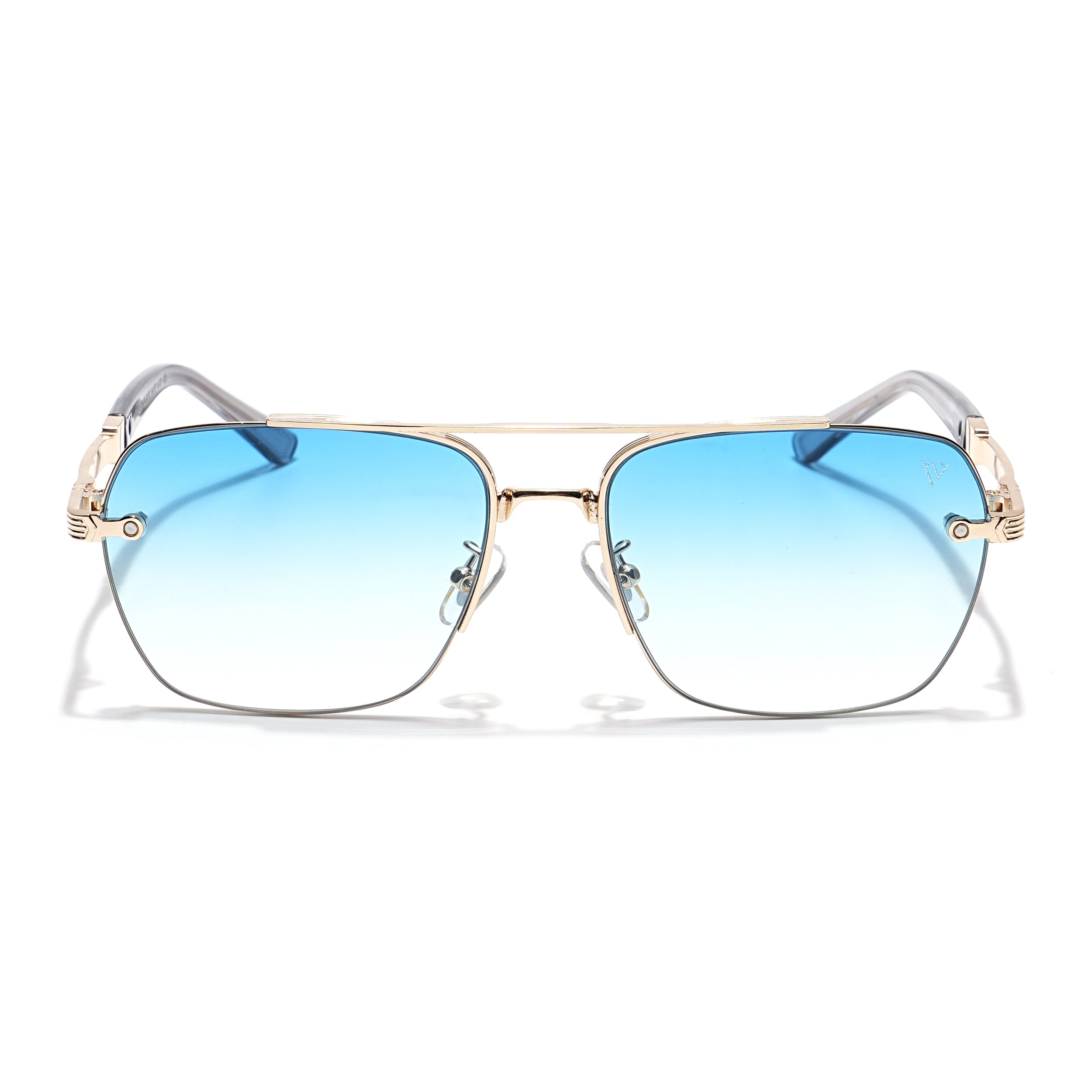 Wayfarer Sunglasses (Blue & Clear Lens | Golden Frame - MG6028)