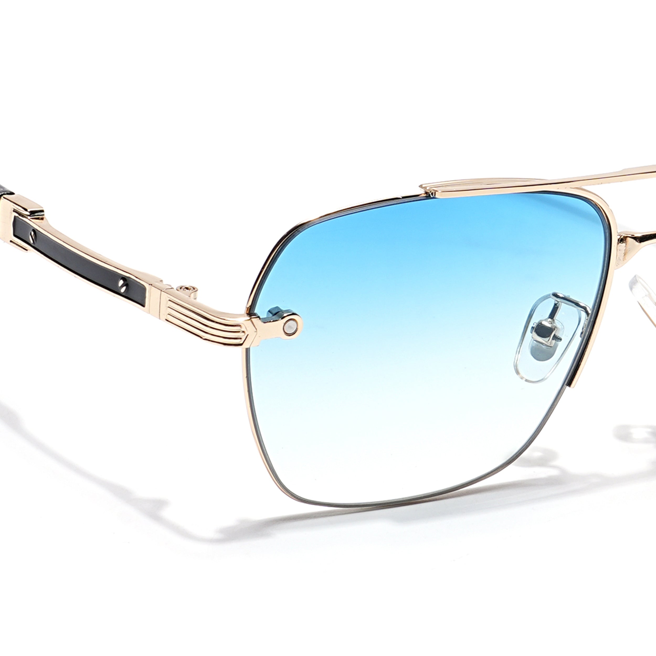 Wayfarer Sunglasses (Blue & Clear Lens | Golden Frame - MG6028)