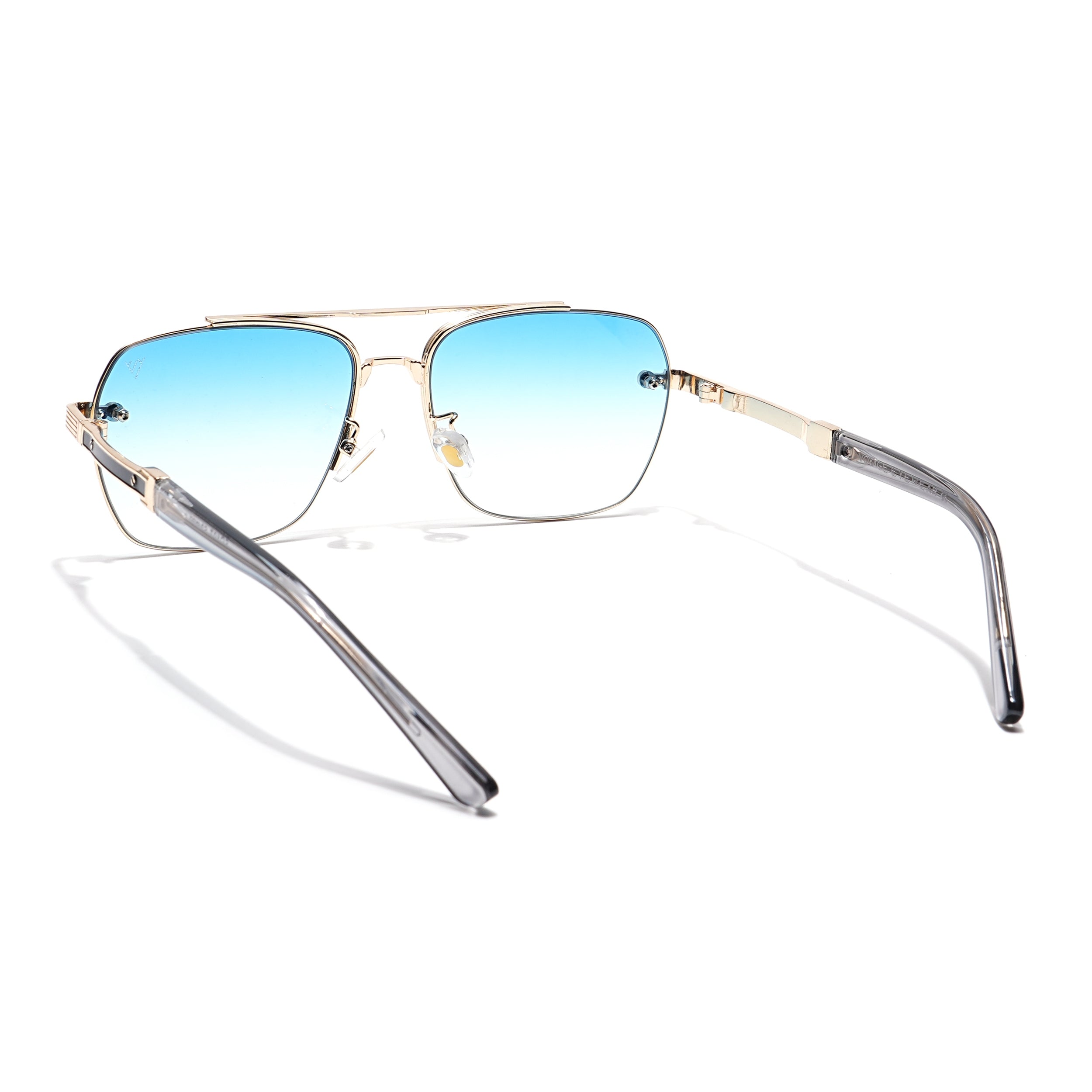 Wayfarer Sunglasses (Blue & Clear Lens | Golden Frame - MG6028)