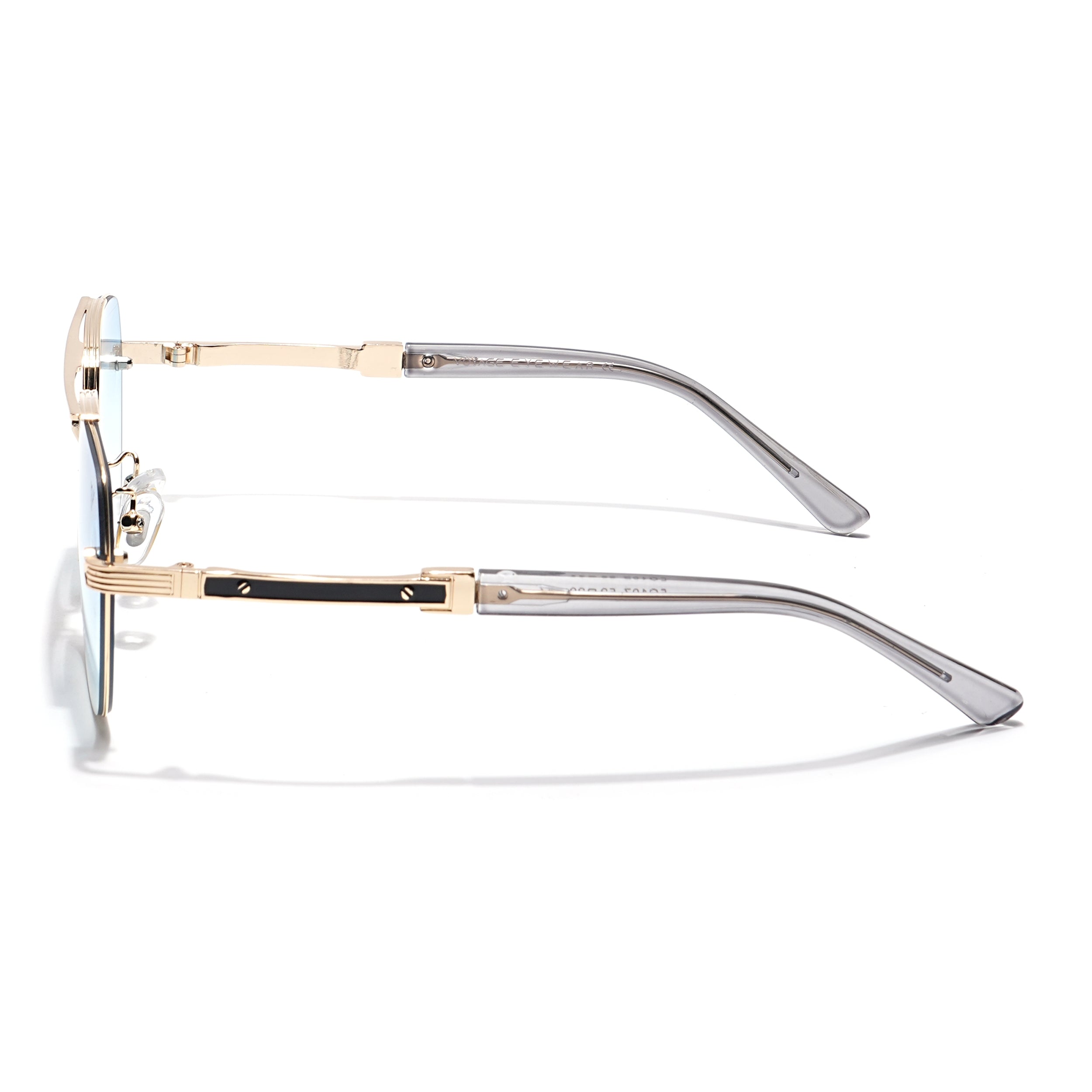 Wayfarer Sunglasses (Blue & Clear Lens | Golden Frame - MG6028)