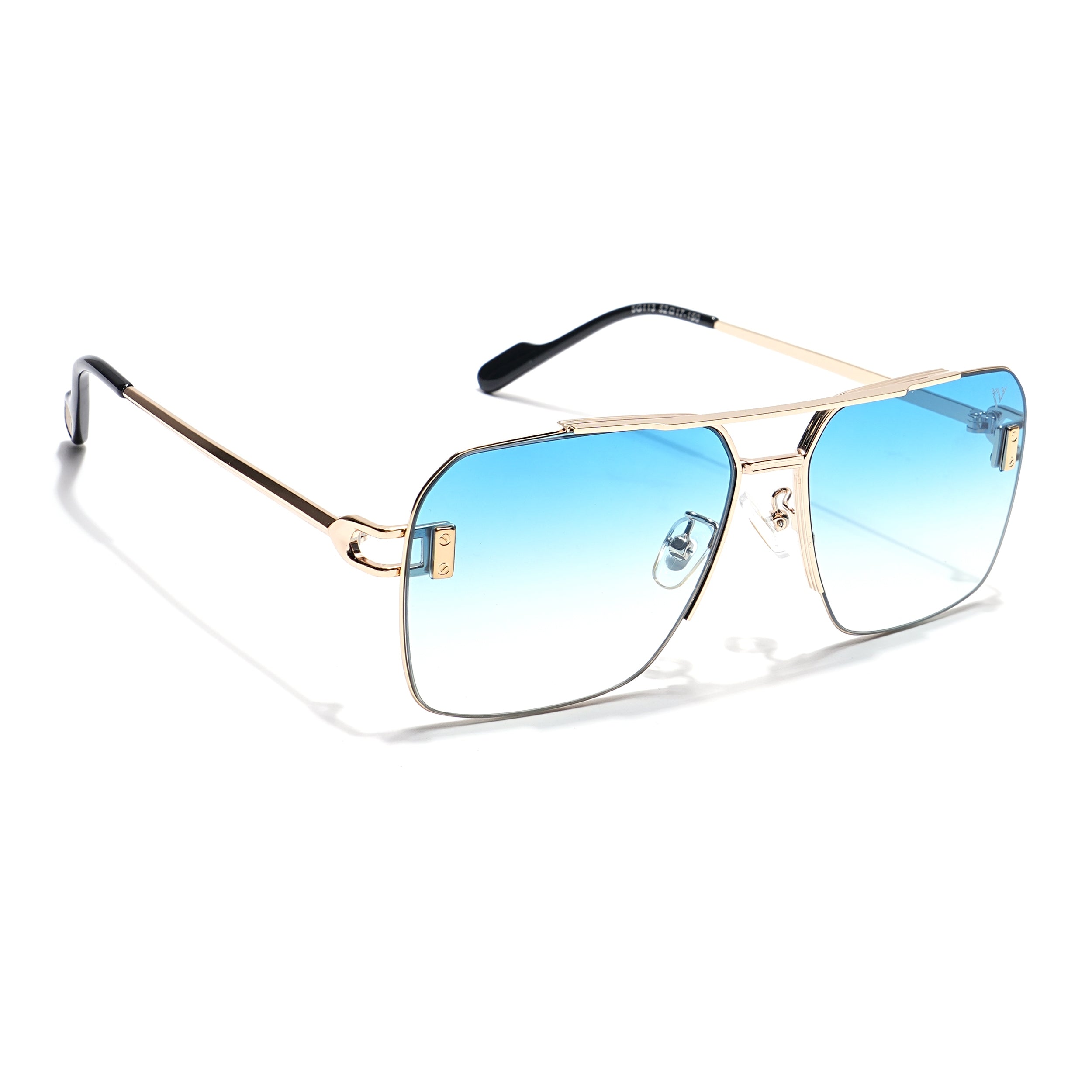 Wayfarer Sunglasses (Blue & Clear Lens | Golden Frame - MG6033)