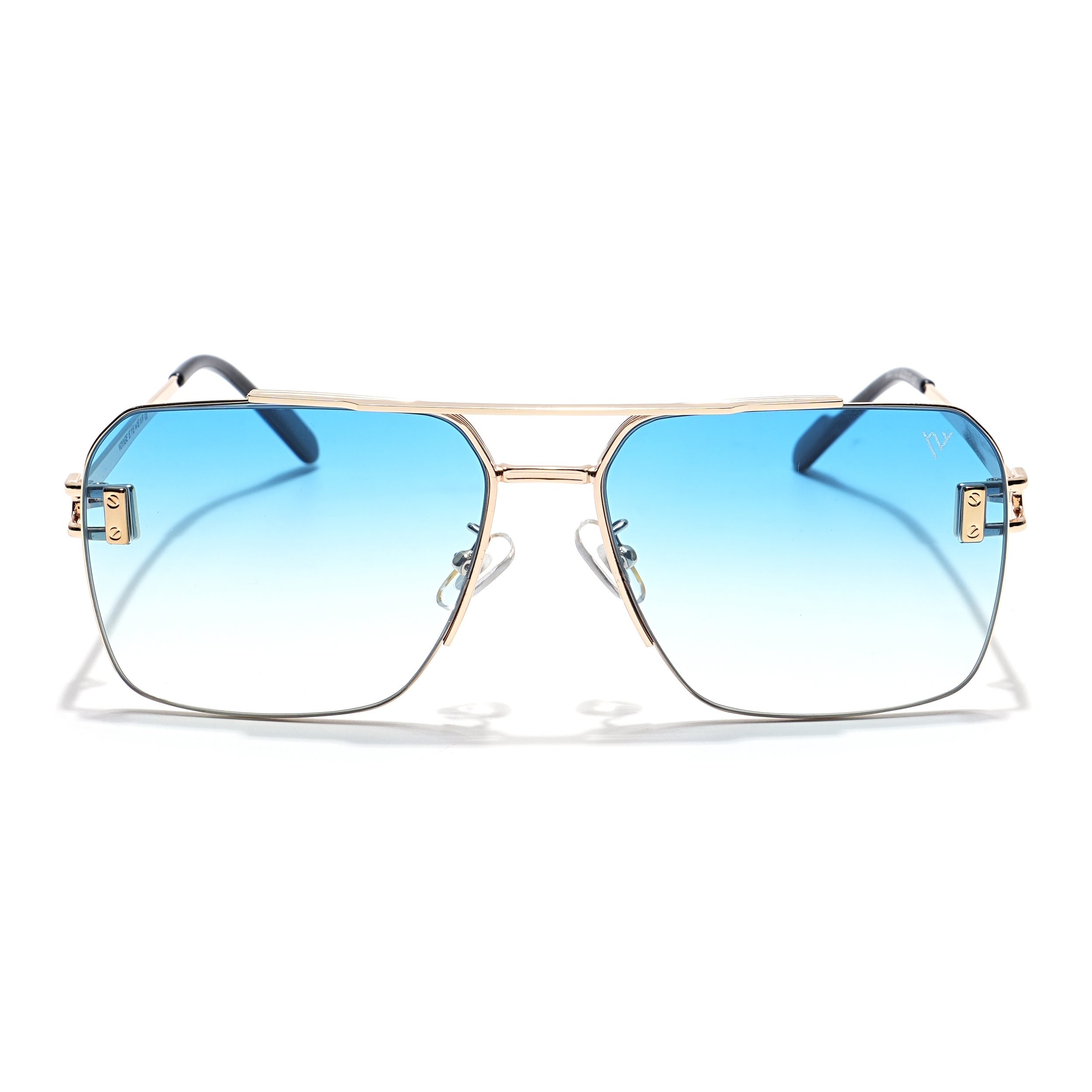 Wayfarer Sunglasses (Blue & Clear Lens | Golden Frame - MG6033)