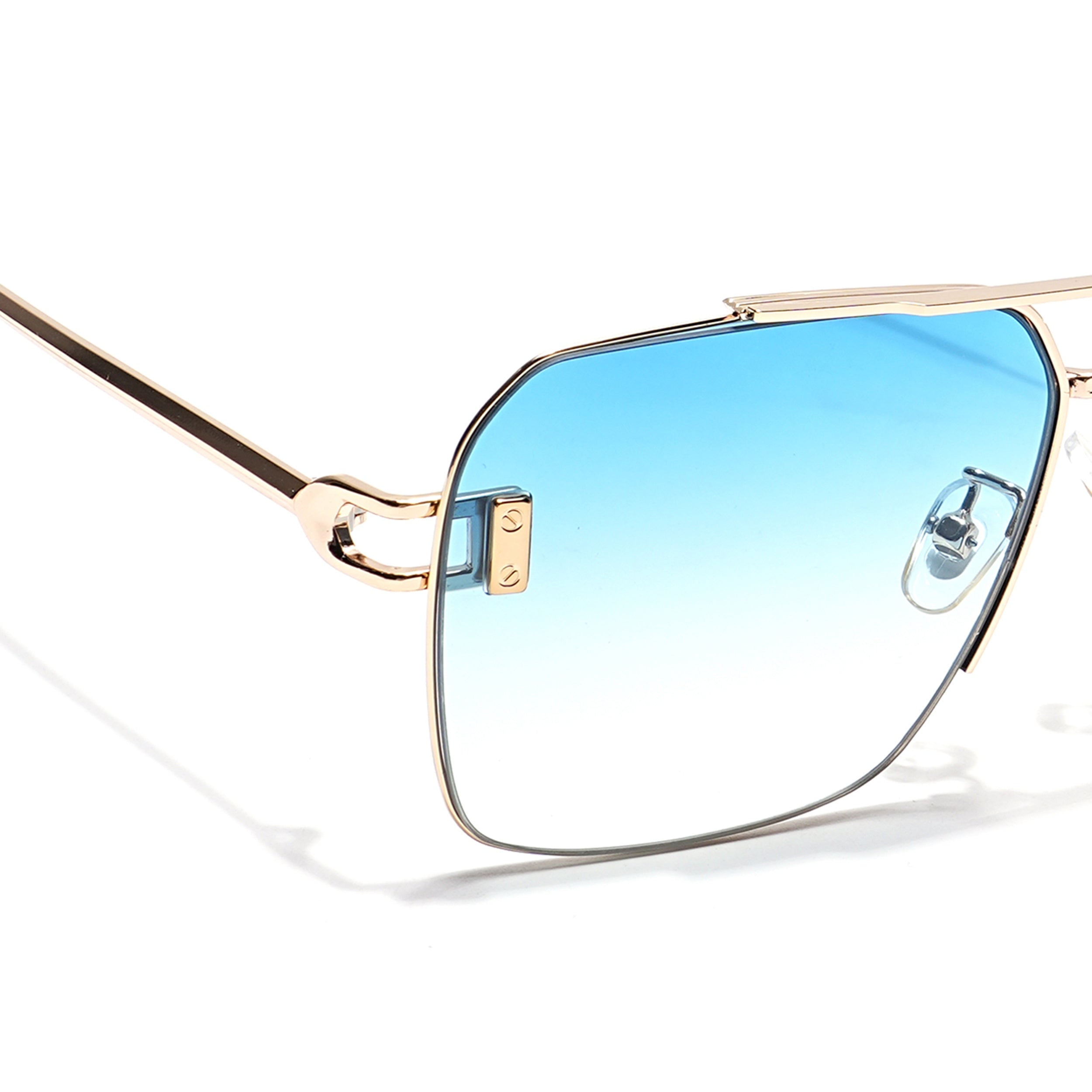 Wayfarer Sunglasses (Blue & Clear Lens | Golden Frame - MG6033)