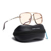 Wayfarer Sunglasses for Men & Women (Pink Lens | Golden Frame - MG6886)