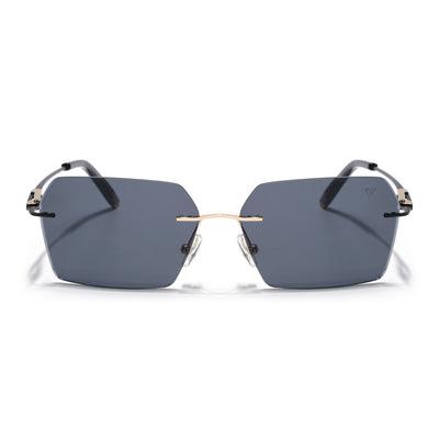 Evoke | Grey Rimless Sunglasses  | Golden & Black Frame - MG7169