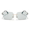 Evoke | Transparent Grey Rimless Sunglasses | Golden & Black Frame - MG7170