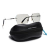 Evoke | Transparent Grey Rimless Sunglasses | Golden & Black Frame - MG7170