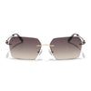Evoke | Brown & Clear Rimless Sunglasses | Golden & Brown Frame - MG7171
