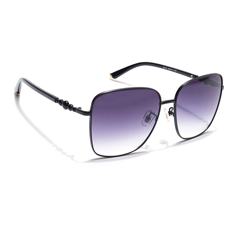 Square Sunglasses (Grey & Clear Lens | Black Frame - MG6002)
