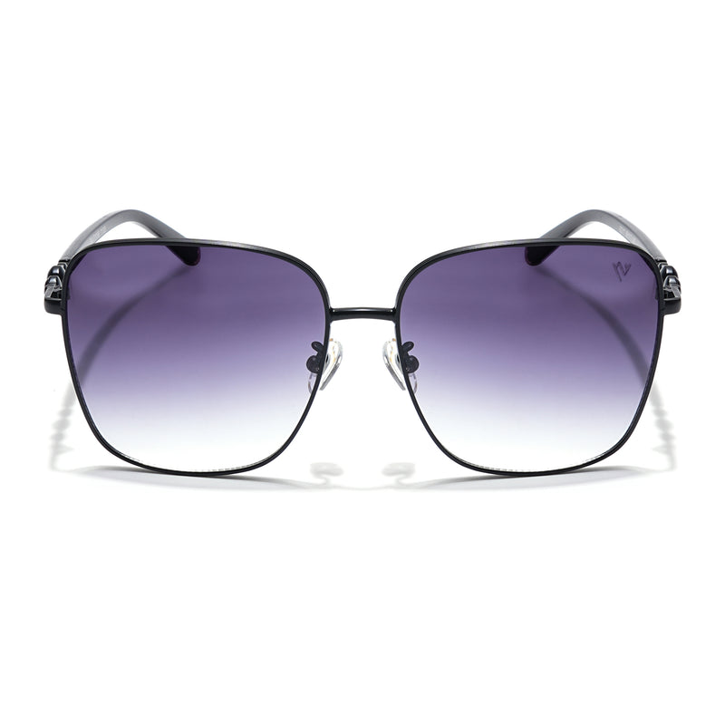 Square Sunglasses (Grey & Clear Lens | Black Frame - MG6002)