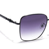 Square Sunglasses (Grey & Clear Lens | Black Frame - MG6002)