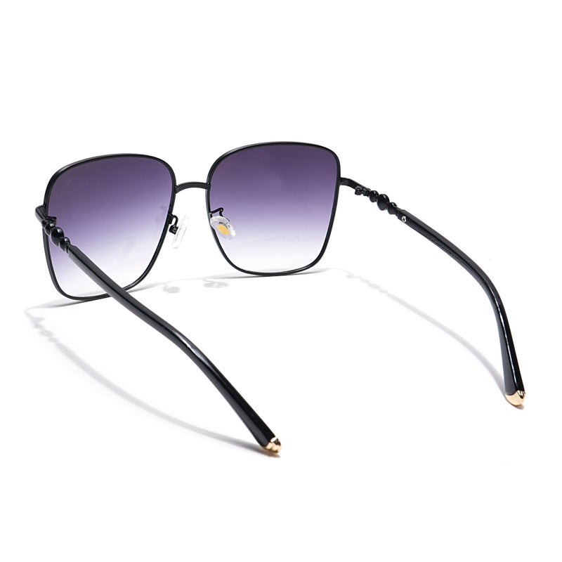 Square Sunglasses (Grey & Clear Lens | Black Frame - MG6002)