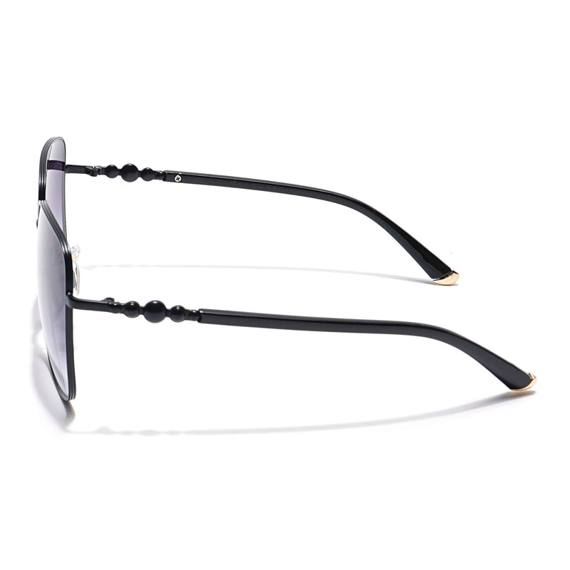 Square Sunglasses (Grey & Clear Lens | Black Frame - MG6002)