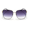 Square Sunglasses (Grey & Clear Lens | Golden & Black Frame - MG6004)