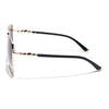 Square Sunglasses (Grey & Clear Lens | Golden & Black Frame - MG6004)