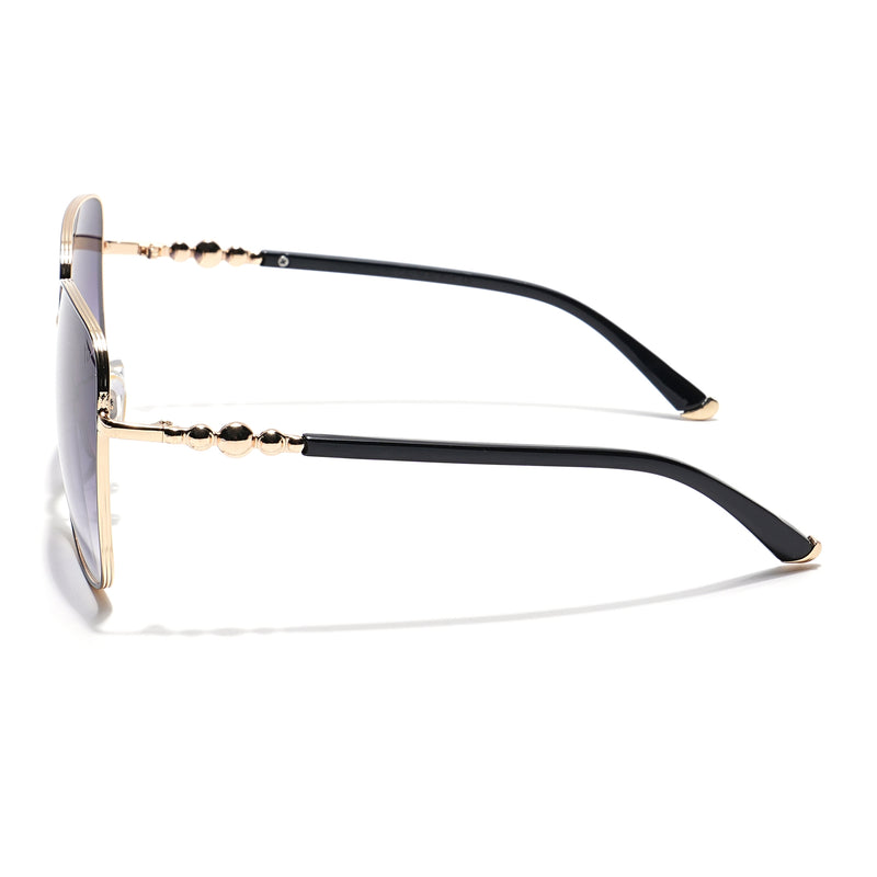 Square Sunglasses (Grey & Clear Lens | Golden & Black Frame - MG6004)