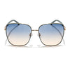 Square Sunglasses (Blue & Brown Lens | Golden & Green Frame - MG6007)