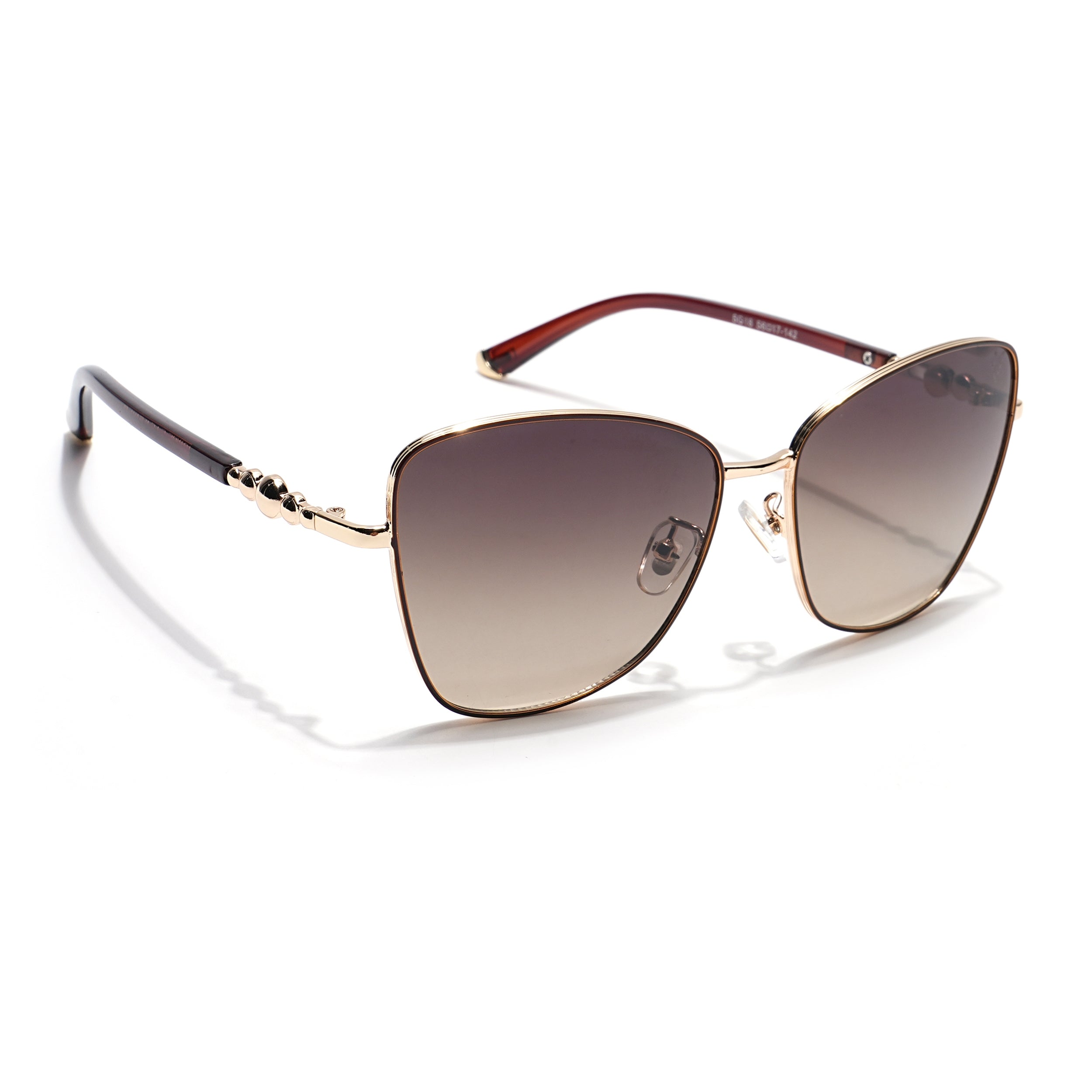 Cateye Sunglasses (Olive & Clear Lens | Golden & Brown Frame - MG5998)