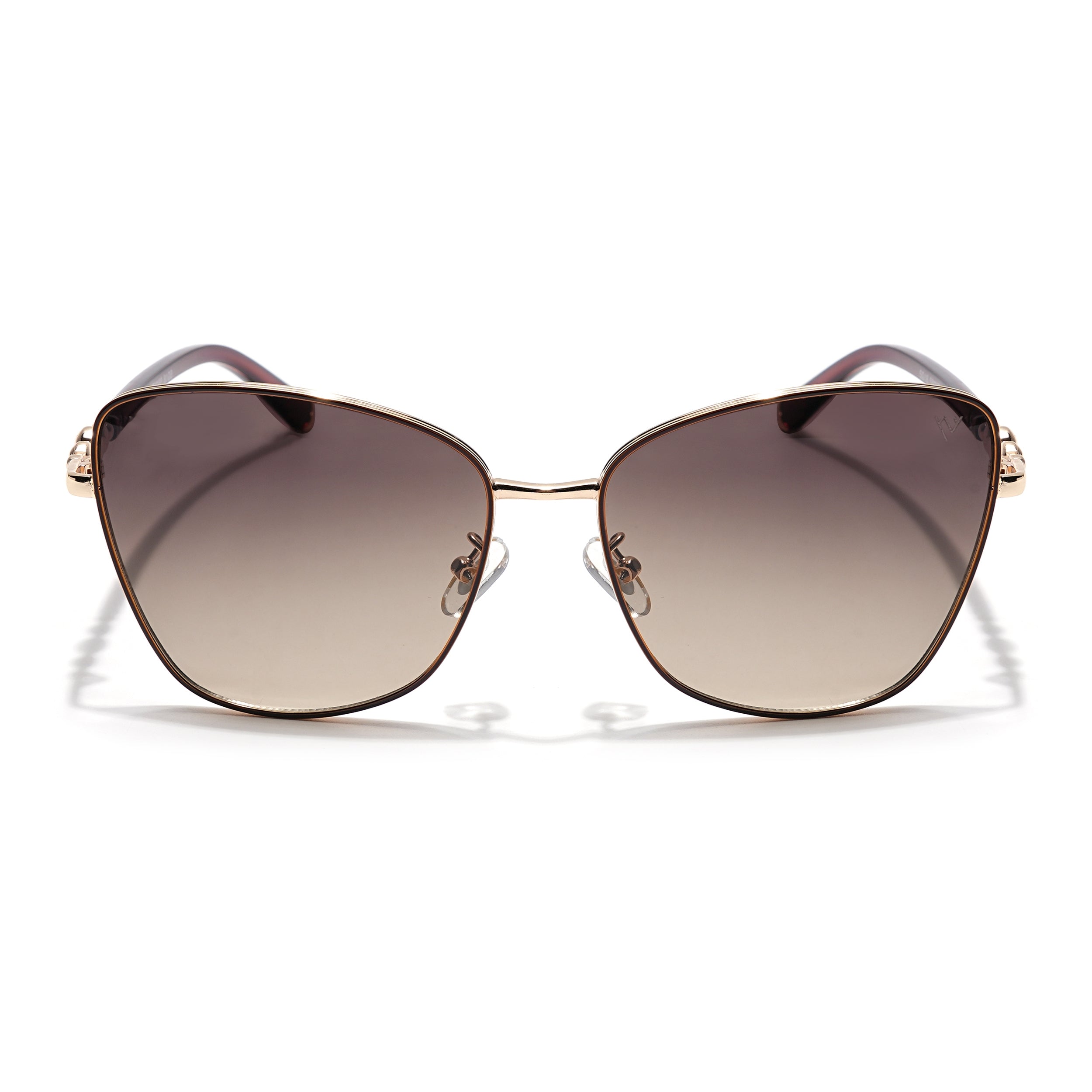 Cateye Sunglasses (Olive & Clear Lens | Golden & Brown Frame - MG5998)