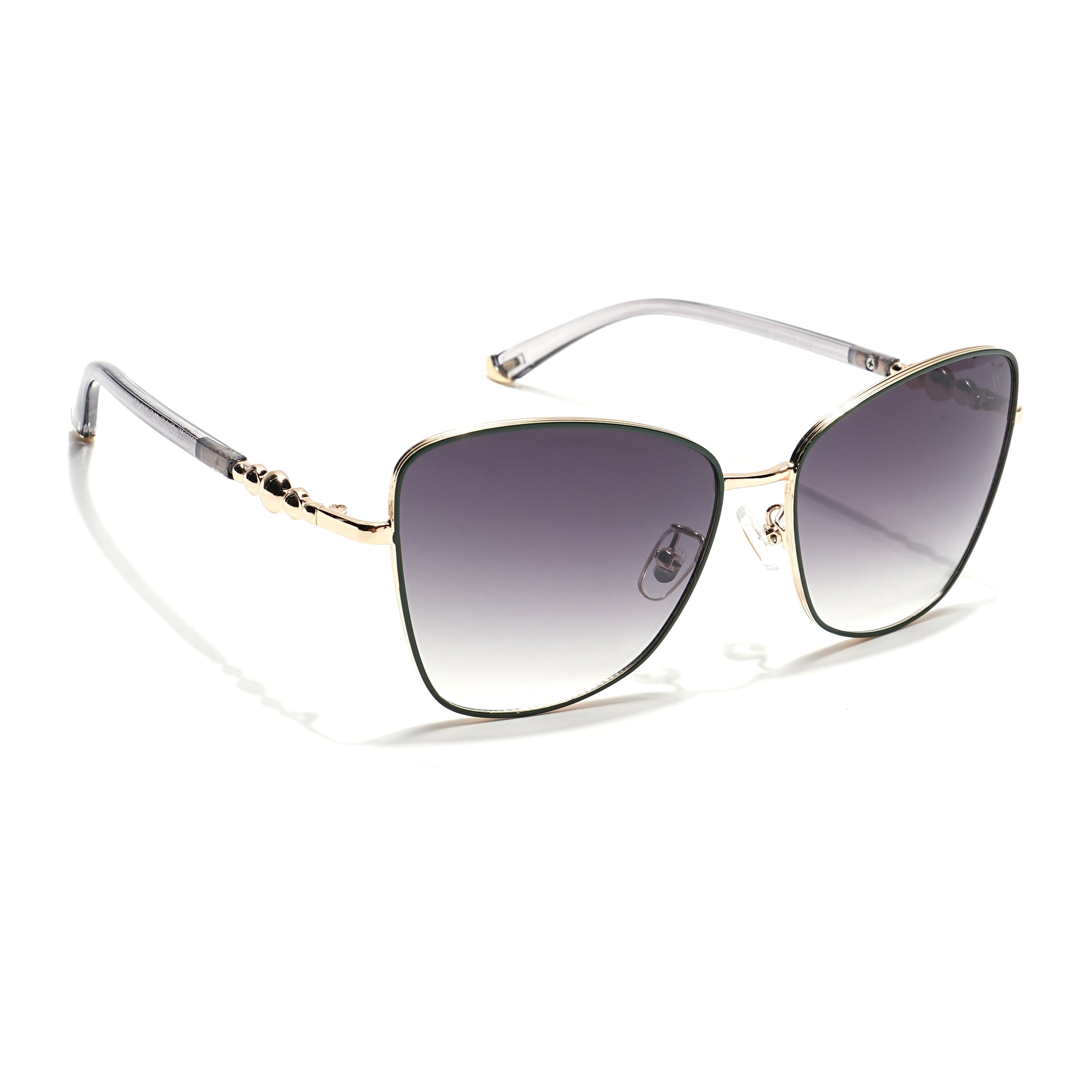 Cateye Sunglasses (Green & Clear Lens | Golden & Green Frame - MG5999)
