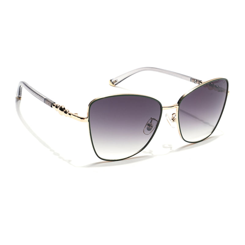 Cateye Sunglasses (Green & Clear Lens | Golden & Green Frame - MG5999)