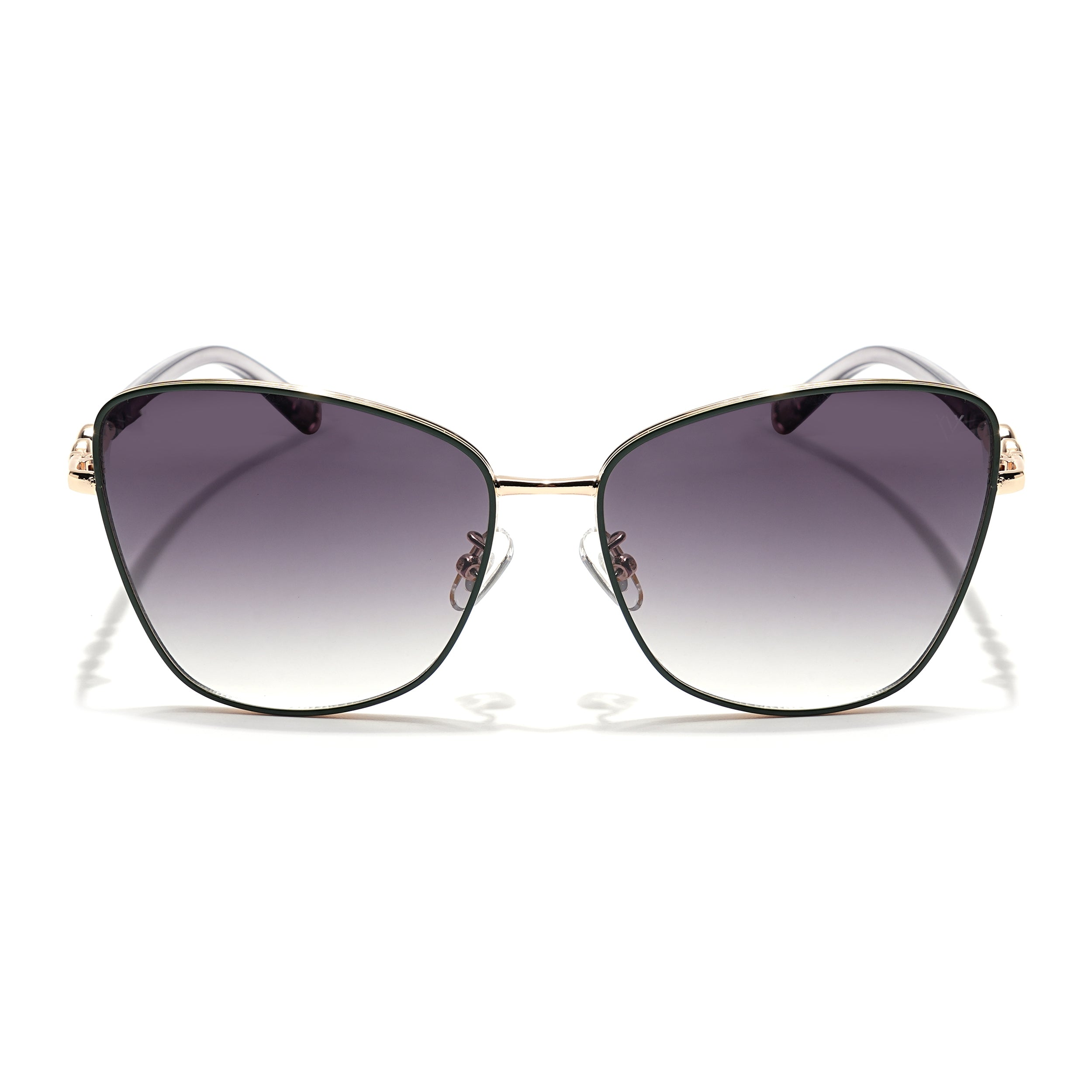 Cateye Sunglasses (Green & Clear Lens | Golden & Green Frame - MG5999)