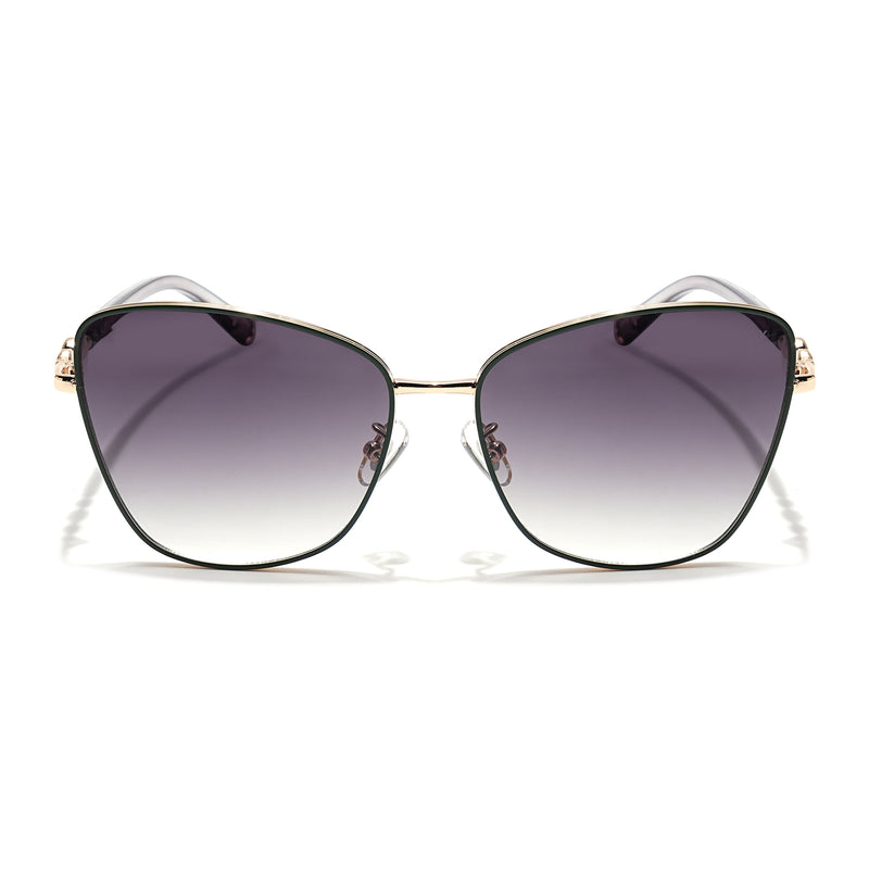 Cateye Sunglasses (Green & Clear Lens | Golden & Green Frame - MG5999)