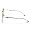 Cateye Sunglasses (Green & Clear Lens | Golden & Green Frame - MG5999)