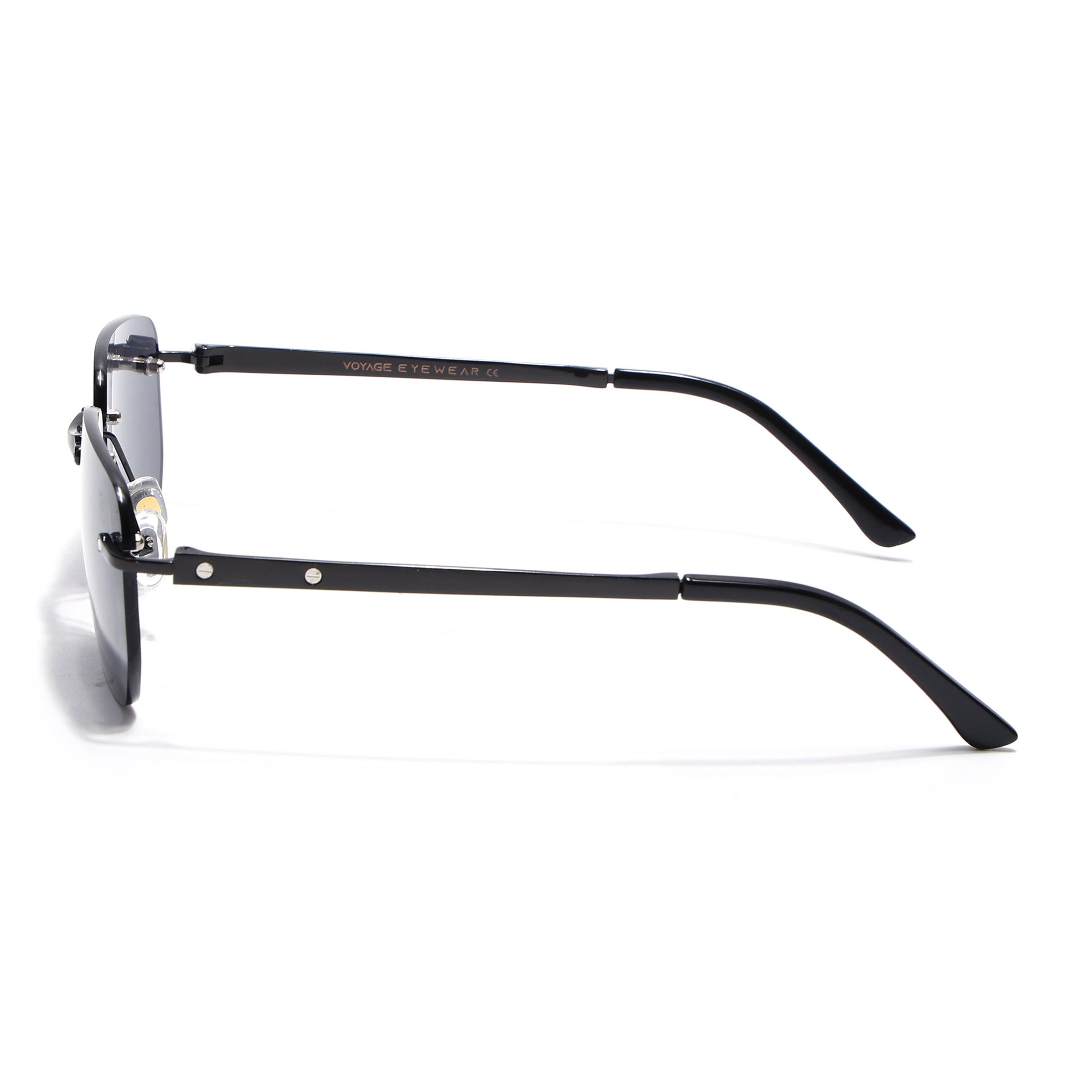 Rayn | Black Rimless Sunglasses | Black Frame - MG7601