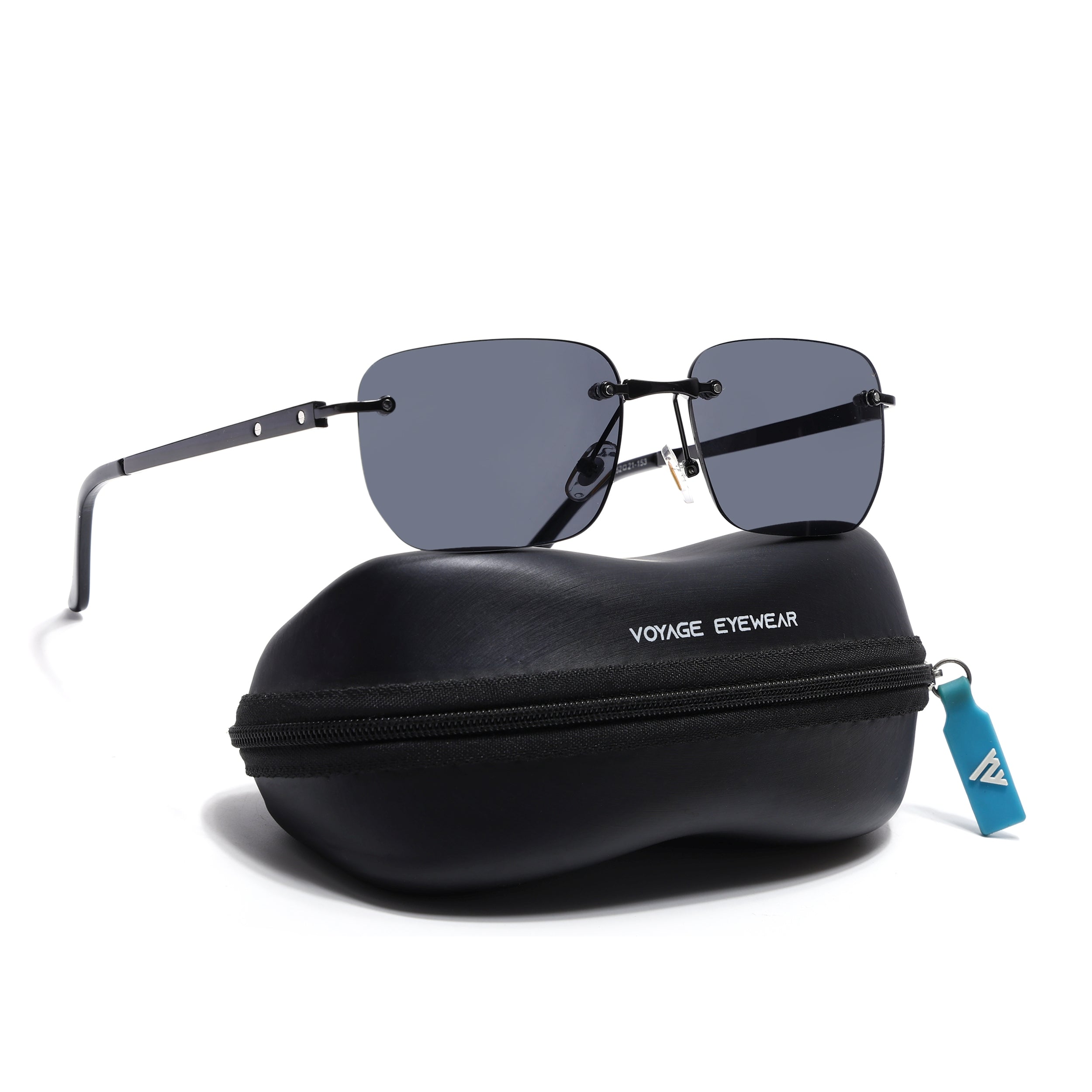 Rayn | Black Rimless Sunglasses | Black Frame - MG7601