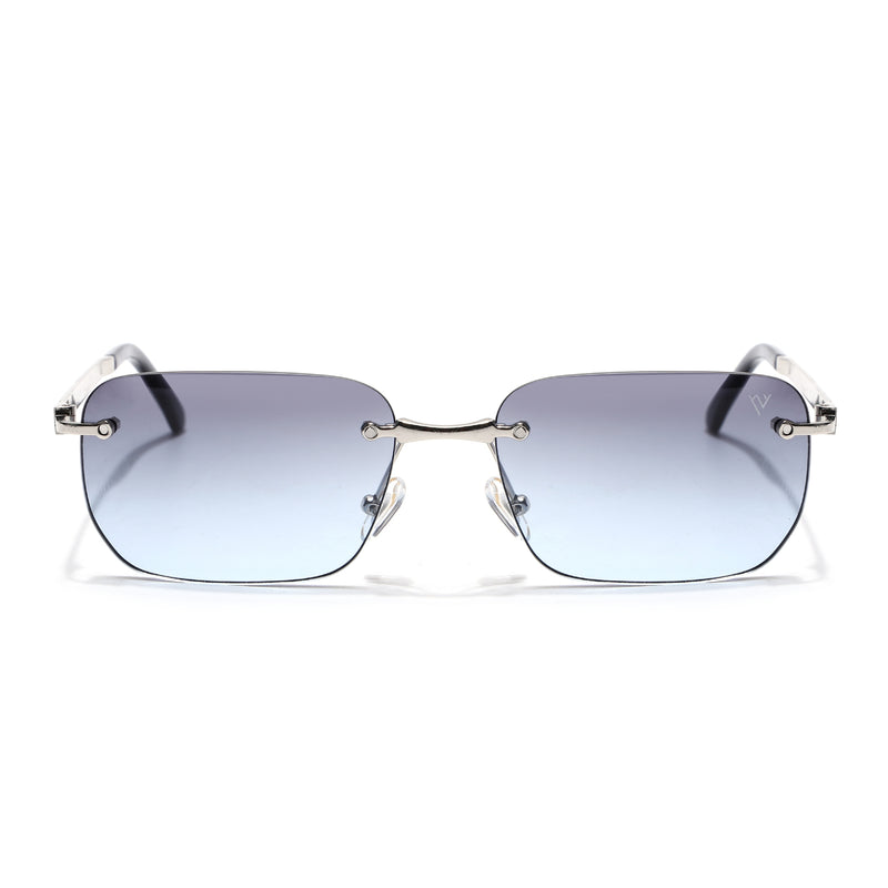 Rayn | Grey & Clear Rimless Sunglasses | Silver Frame - MG7602
