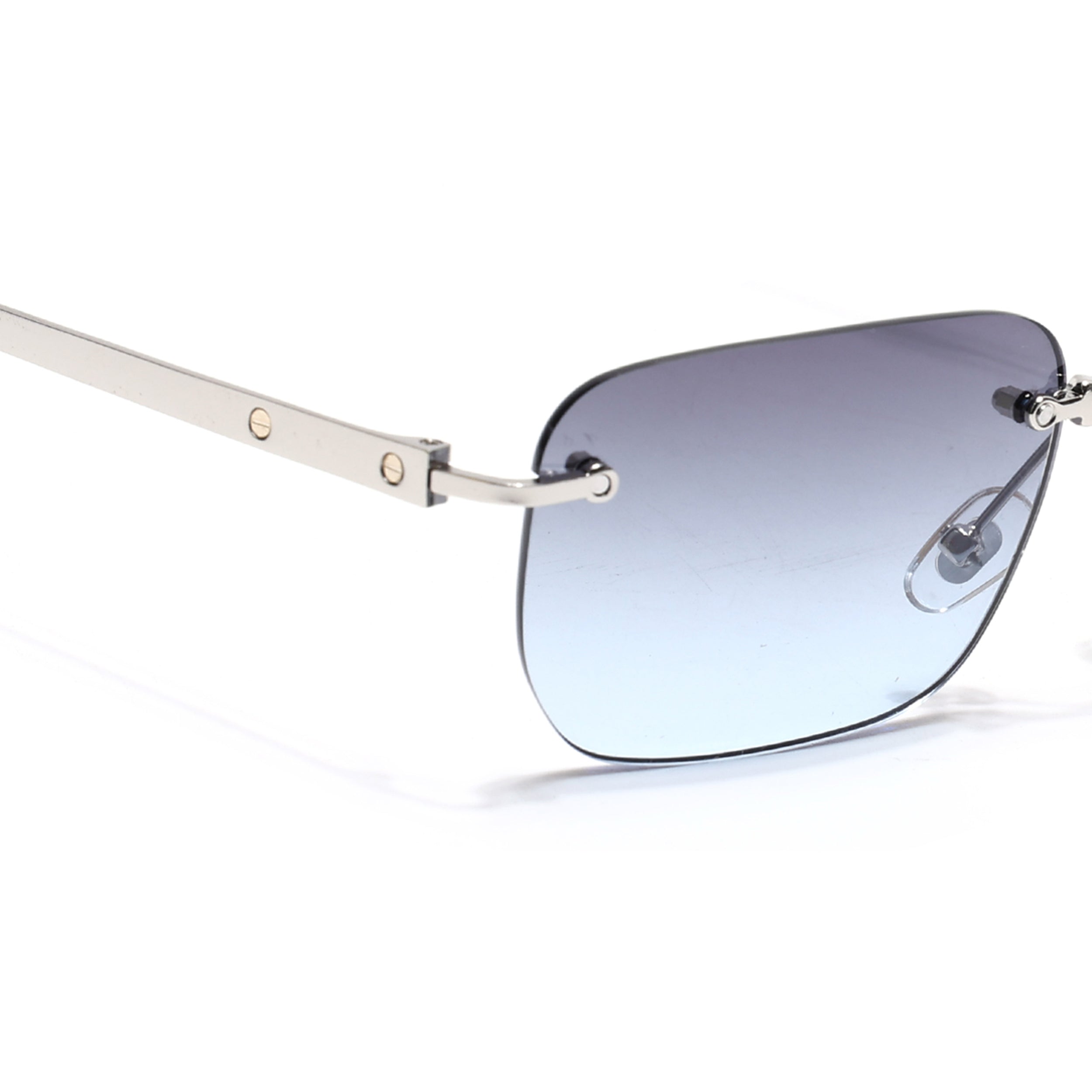 Rayn | Grey & Clear Rimless Sunglasses | Silver Frame - MG7602